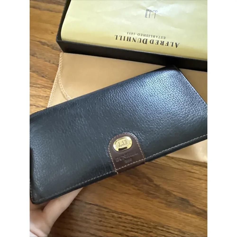 Vintage ALFRED DUNHILL Long Leather Wallet with ID Window - Boxed